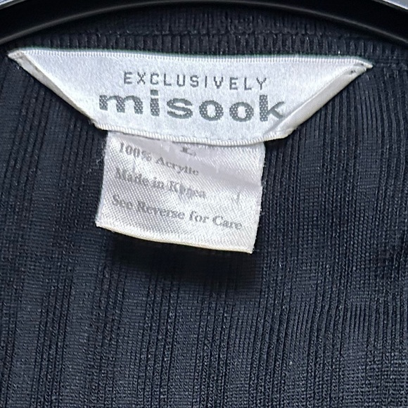 Exclusively Missook Fine Sheer Knit Ribbed OpenCardigan Magenta Ruffle Trim Flaw - Picture 6 of 11